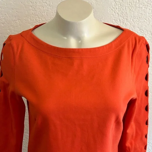 AKRIS PUNTO Orange top SZ 4 (as is : content label is hard to read ) - Picture 5 of 12